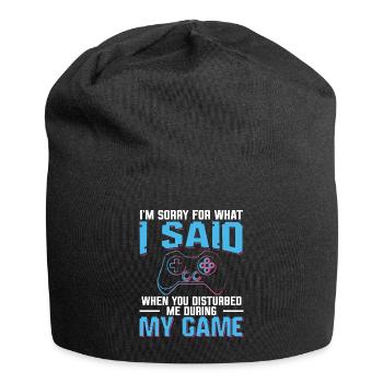 Play Controller Gaming Hat Mich Während Meines - Jersey-Beanie - Schwarz - Vorne