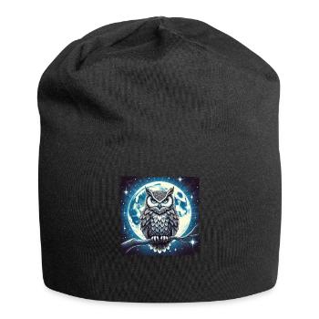 Verbessern Sie Ihren Stil Mit Unserer Eule - Jersey-Beanie - Schwarz - Vorne