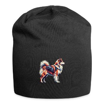Geometric Art Icelandic Sheepdog - Jersey Beanie - black - Front