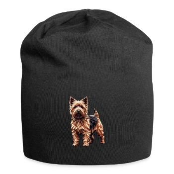 Geometrische Kunst Norfolk Terrier Terrier - Jersey-Beanie - Schwarz - Vorne