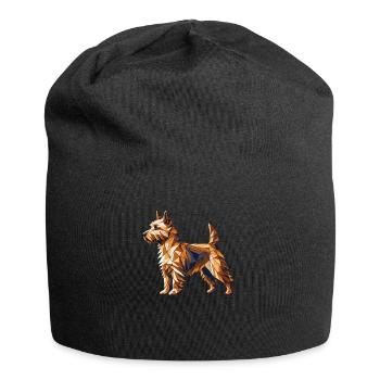 Geometrische Kunst Norwich Terrier Terrier - Jersey-Beanie - Schwarz - Vorne