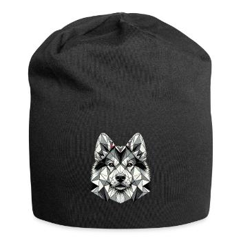 Geometric Art Norwegian Elkhound - Jersey Beanie - black - Front