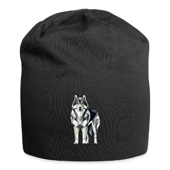 Geometrische Kunst Norwegischer Elchhund - Jersey-Beanie - Schwarz - Vorne