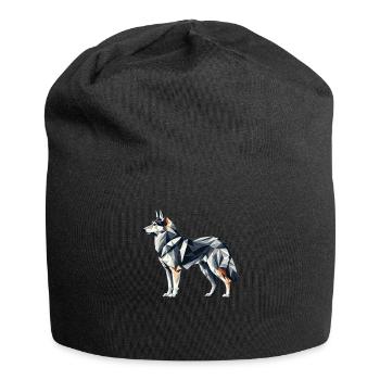 Geometric Art Norwegian Elkhound - Jersey Beanie - black - Front