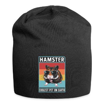 Hamster Coolest Pet On Earth Retro Sunglasses - Jersey Beanie - black - Front