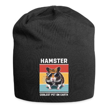 Hamster Coolest Pet On Earth Retro Sunglasses - Jersey Beanie - black - Front