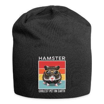 Hamster Coolest Pet On Earth Retro Sunglasses - Jersey Beanie - black - Front
