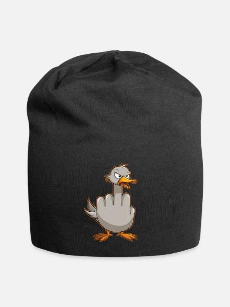 Ultimativ-lustiges Möwen Outfit! Perfekt und Nerds - Jersey-Beanie - Schwarz