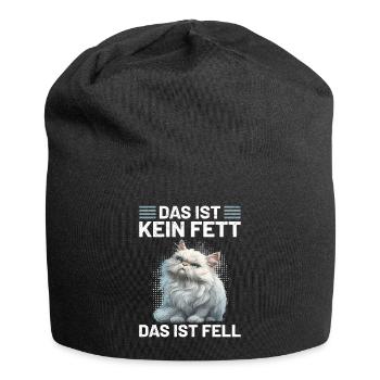 Perserkatze DAS IST KEIN FETT DAS IST FELL Lustig - Jersey-Beanie - Schwarz - Vorne