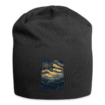 American Flag United States Woods Vintage Retro - Jersey Beanie - black - Front