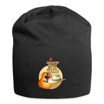 Musique country Dans mes veines Western Cowboy - Bonnet en jersey - noir - Devant