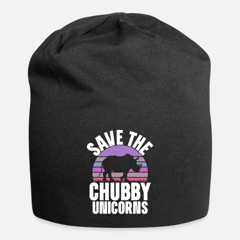 Save The Chubby Unicorns Fat Rino - Jersey Beanie - black