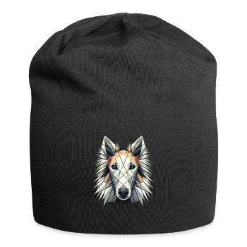 Geometric Art Borzoi Russian Hunting Sighthound - Jersey Beanie - black - Front