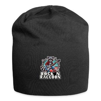 Wild side with our Rock N' Raccoon - Jersey Beanie - black - Front