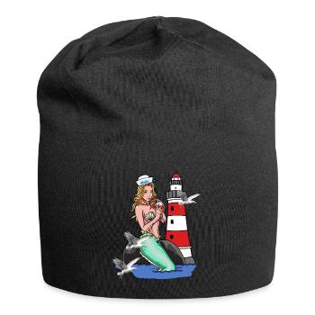 Mermaid Mermaid Mermaid Mermaid Sailors Maritime Ahoy - Jersey Beanie - black - Front