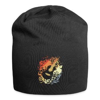 Ukulele Comic Look - Jersey-Beanie - Schwarz - Vorne
