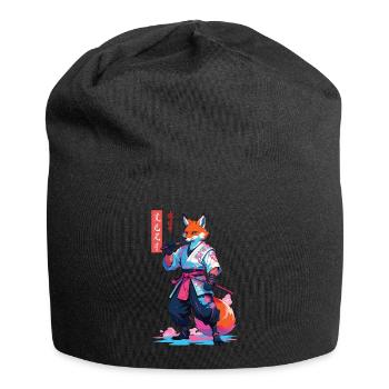 Kitsune Samurai Fox Esthétique Style Vaporwave - Bonnet en jersey - noir - Devant