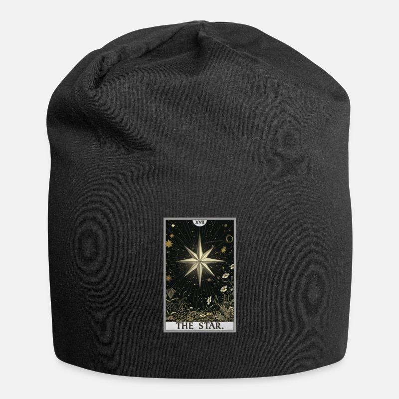 Tarotkarten Tarotkarte The Star Der Stern - Jersey-Beanie - Schwarz
