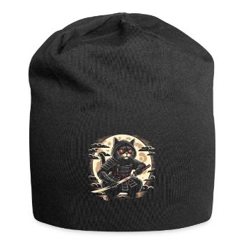 Ninja Katze Japanisch Samurai Japan Kawaii Krieger - Jersey-Beanie - Schwarz - Vorne