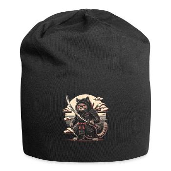Ninja Katze Japanisch Samurai Japan Kawaii Krieger - Jersey-Beanie - Schwarz - Vorne