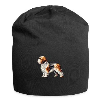 Geometrische Kunst Petit Basset Griffon Vendéen PBGV - Jersey-Beanie - Schwarz - Vorne