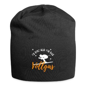 Es gibt nur einen Gas Vollgas Wintersport Skifahre - Jersey-Beanie - Schwarz - Vorne
