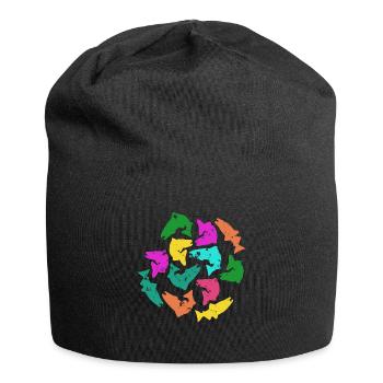 Lachs Lachse Angeln Fischen Erlebnis - Jersey-Beanie - Schwarz - Vorne