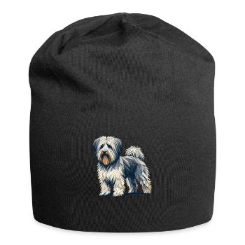 Geometrische Kunst Havaneser Havaneser - Jersey-Beanie - Schwarz - Vorne