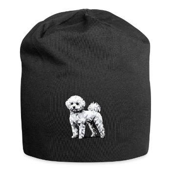 Geometrische Kunst Bichon Frise Bichon Frises - Jersey-Beanie - Schwarz - Vorne