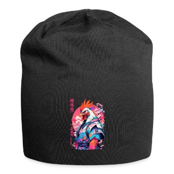 Hahn Yokai Vaporwave Aesthetic Samurai Kunst - Jersey-Beanie - Schwarz - Vorne