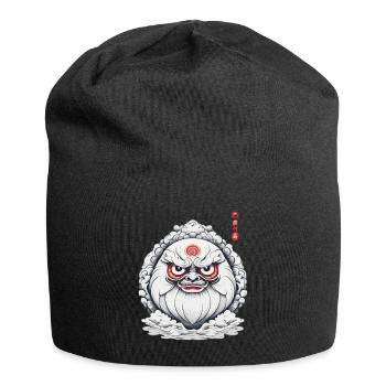 Japanischer Daruma Ästhetik Vintage Design - Jersey-Beanie - Schwarz - Vorne