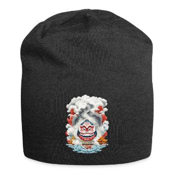 Japanischer Daruma Ästhetik Yokai Vintage - Jersey-Beanie - Anthrazit - Vorne
