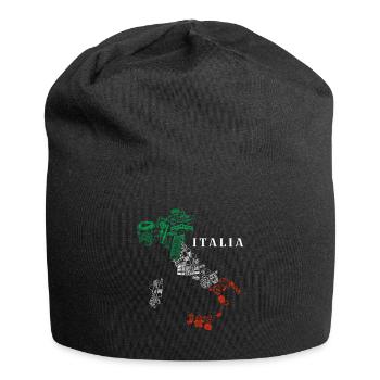 Carte de l’Italie Italien Italien - Bonnet en jersey - noir - Devant