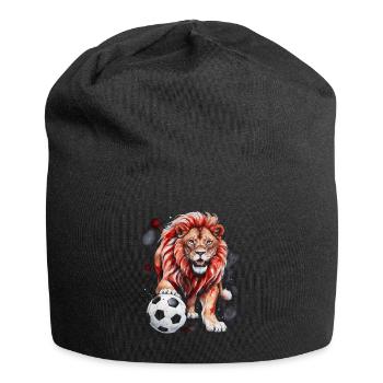 Lion Football Colorful Switzerland Animal Design Print - Jersey Beanie - black - Front