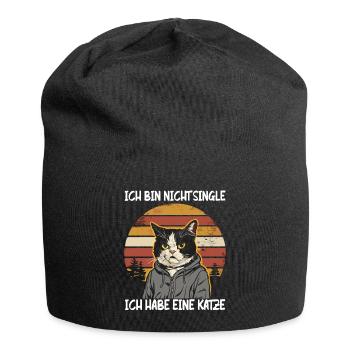 I'm not single I have a cat - Jersey Beanie - black - Front