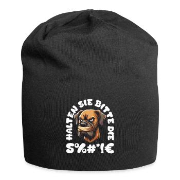 Great Dane, please keep your mouth shut - Jersey Beanie - black - Front