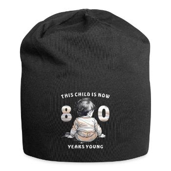 Child 80th Birthday - Jersey Beanie - black - Front