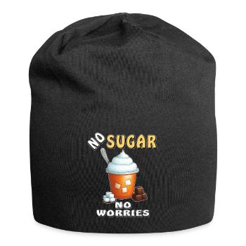 NO SUGAR NO WORRIES - Jersey Beanie - black - Front