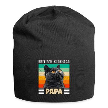 BRITISCH KURZHAAR KATZENPAPA Britisch Kurzhaar - Jersey-Beanie - Schwarz - Vorne
