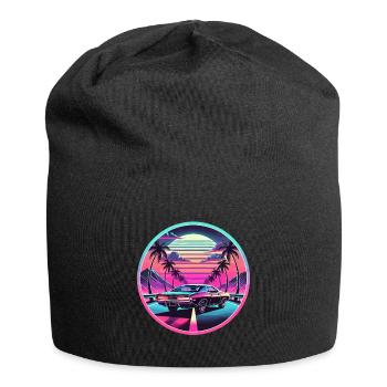 Retro Sunset Muscle Car Fahren - Jersey-Beanie - Schwarz - Vorne
