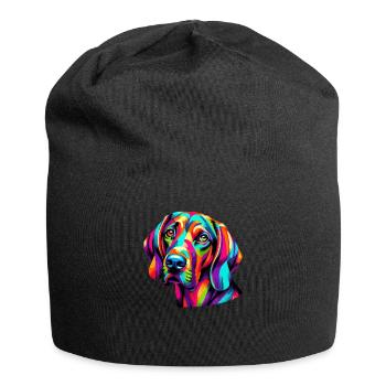 Bunte Pop Art Plott Hound Plott Hund - Jersey-Beanie - Schwarz - Vorne