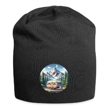 Camping Camper Caravan - Jersey Beanie - black - Front