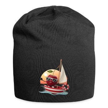 Obst Kirsche Bootfahren Geschenk - Jersey-Beanie - Schwarz - Vorne