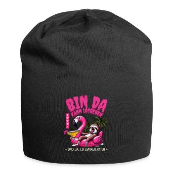 Flamingo 'Bin da kann los' Girls' Night Out Design - Jersey Beanie - black - Front