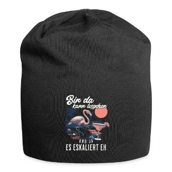 Funny Flamingo 'I'm Here You Can Go' Design - Jersey Beanie - black - Front