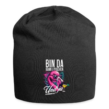 Flamingo 'I’m there can go' pour la fête - Bonnet en jersey - noir - Devant