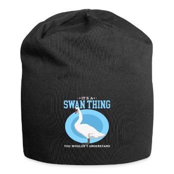 Schwan Schwäne Schwanenliebhaber Geschenk - Jersey-Beanie - Schwarz - Vorne
