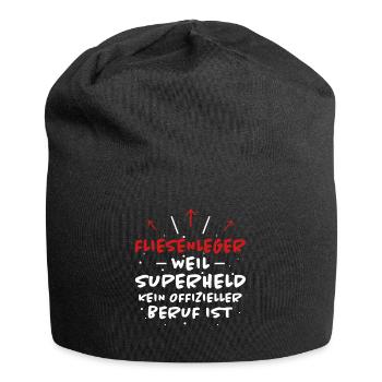 Fliesenleger Spruch Lustiges Fliesenleger Geschenk - Jersey-Beanie - Schwarz - Vorne