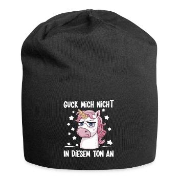 Don't Look At Me In This Tone Funny Unicorn - Jersey Beanie - black - Front
