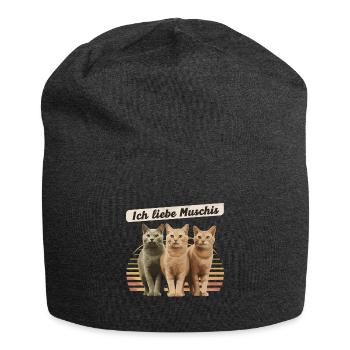 I Love Funny Saying Dredging Party - Jersey Beanie - charcoal grey - Front